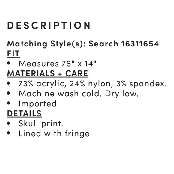 Black Skull Scarf - Picture 2 of 3